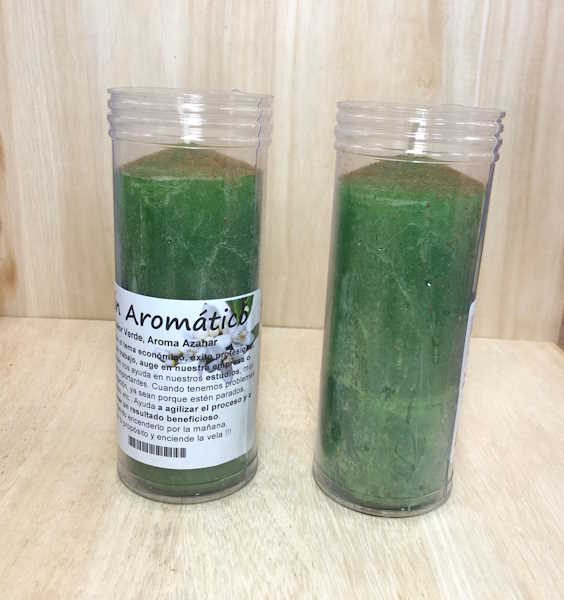 Velón Verde aroma azahar Éxito